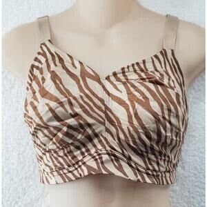Serendada Women Unpadded Wireless Comfy Animal Print Bra 42DD Essential Intimate